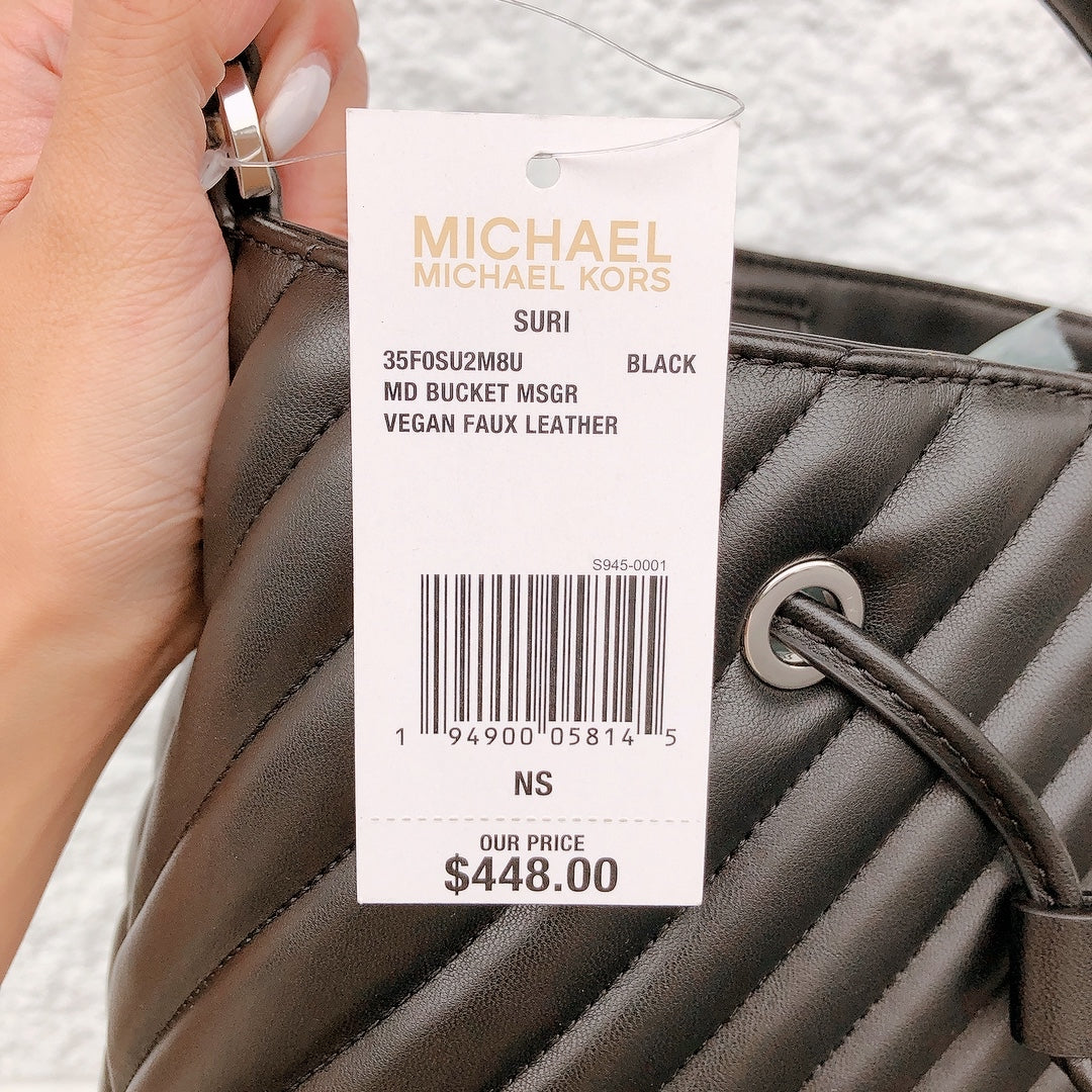Michael Kors 35F0SU2M8U Suri Medium Quilted Bucket Messenger Bag Black Michael Kors 35F0SU2M8U Suri Medium Quilted Bucket Messenger Bag Black